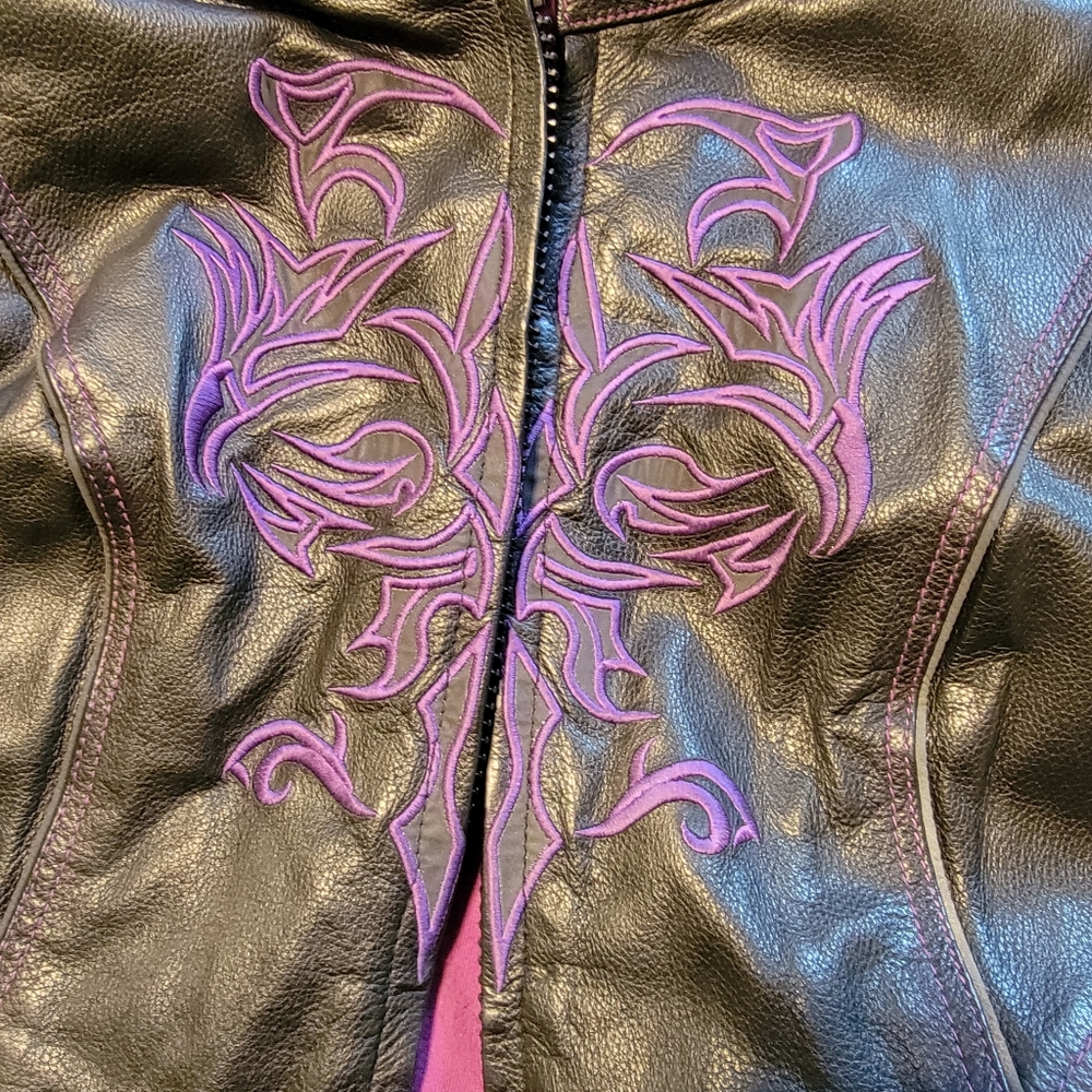 Ladies leather (real lol) motorcycle jacket